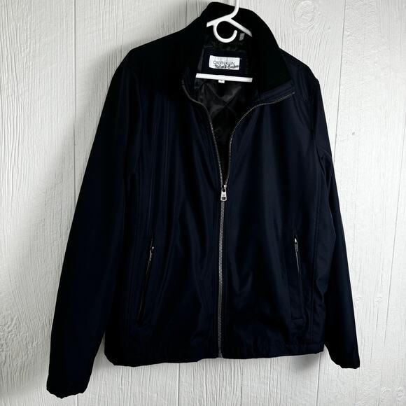 Calvin Klein Men's Classic Midweight Stand Collar Jacket Coat Size Medium Navy - Picture 4 of 11